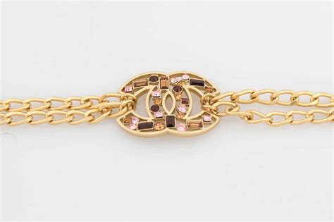 vintage chanel gold tone bracelet|authentic chanel bracelet.